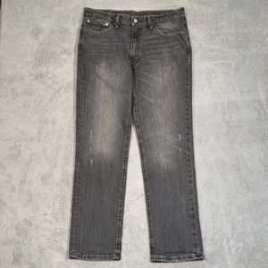 Levis 541 Athletic Fit Jeans Mens 36x30 Gray Charcoal Wash Stretch Yellow Stitch